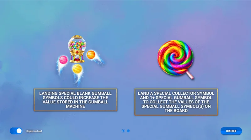 Sweet Candy Cash Stash - glavni meni i podešavanja slota